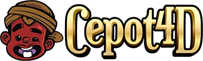 Logo Cepot4D dengan warna kuning dan hitam, desain modern dan dinamis